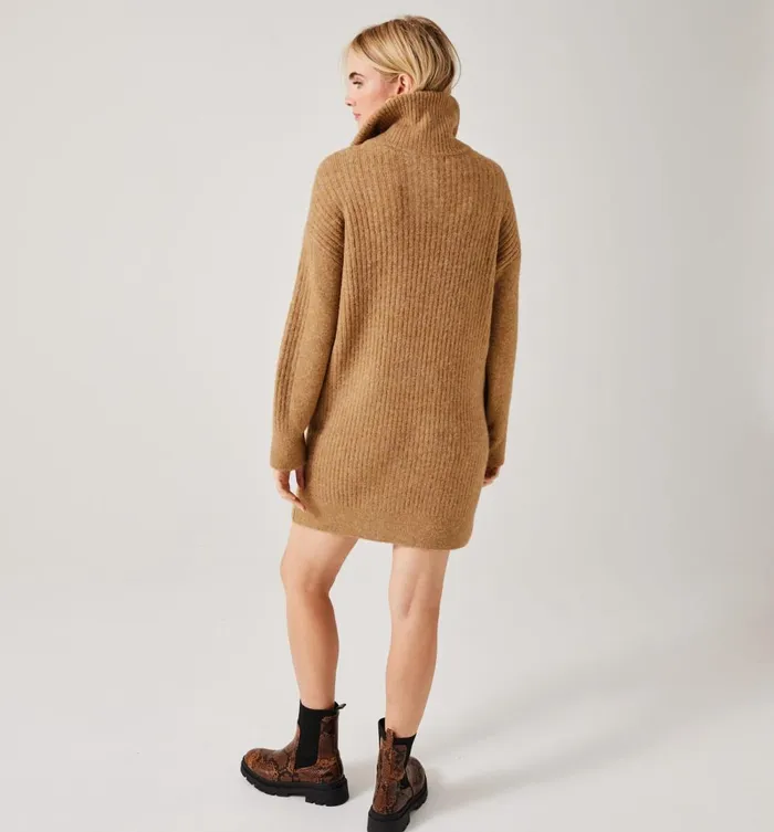 Women Trucker Neckline Jumper Dress 8211 Caramel Promod Dresses Women Trucker Neckline Jumper Dress 8211 Caramel Promod Dresses
