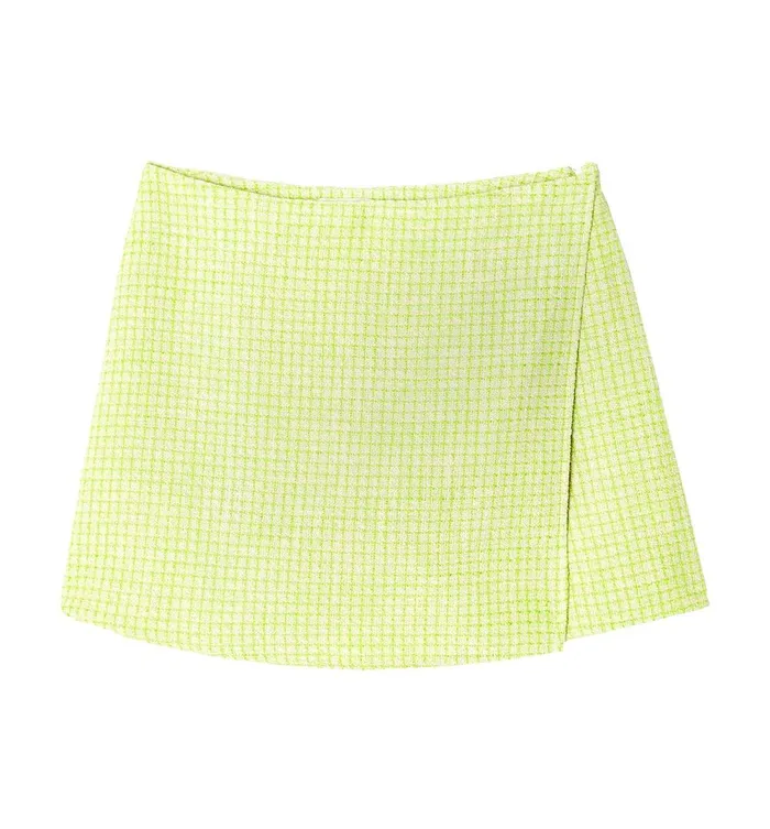 Women Tweed Shorts Skirt 8211 Green Print Promod Skirts Women Tweed Shorts Skirt 8211 Green Print Promod Skirts