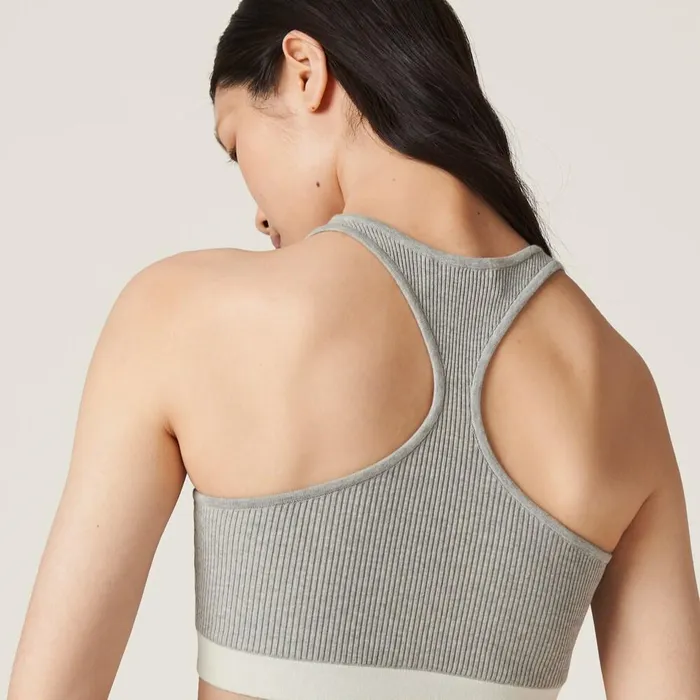 Women Underwear And Beachwear Miu Miu Cotton Knit Top Marble Graytan Women Underwear And Beachwear Miu Miu Cotton Knit Top Marble Graytan