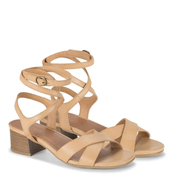 Women Valerie Block Heel Sandal Natural Baretraps Classic Comfort Sandals