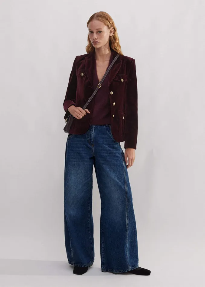 Women Velvet Evening Jacket Deep Merlot MEEM