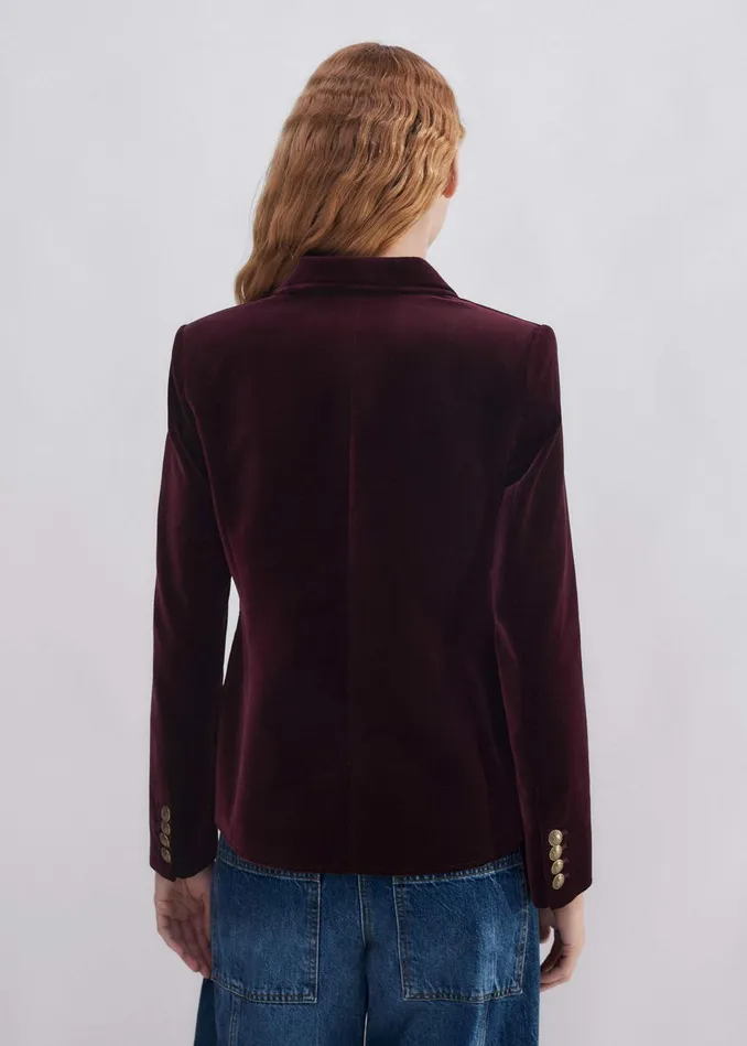 Women Velvet Evening Jacket Deep Merlot MEEM