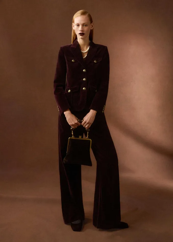 Women Velvet Evening Jacket Deep Merlot MEEM