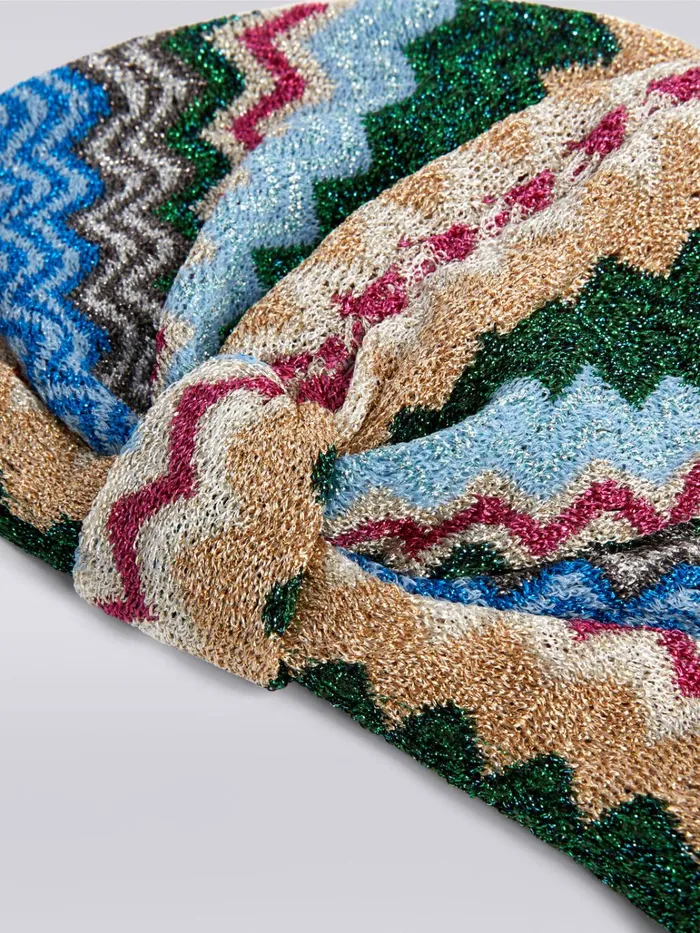 Women Viscose Blend Chevron Turban With Sequins Multicoloured Missoni Hair Accessories Women Viscose Blend Chevron Turban With Sequins Multicoloured Missoni Hair Accessories
