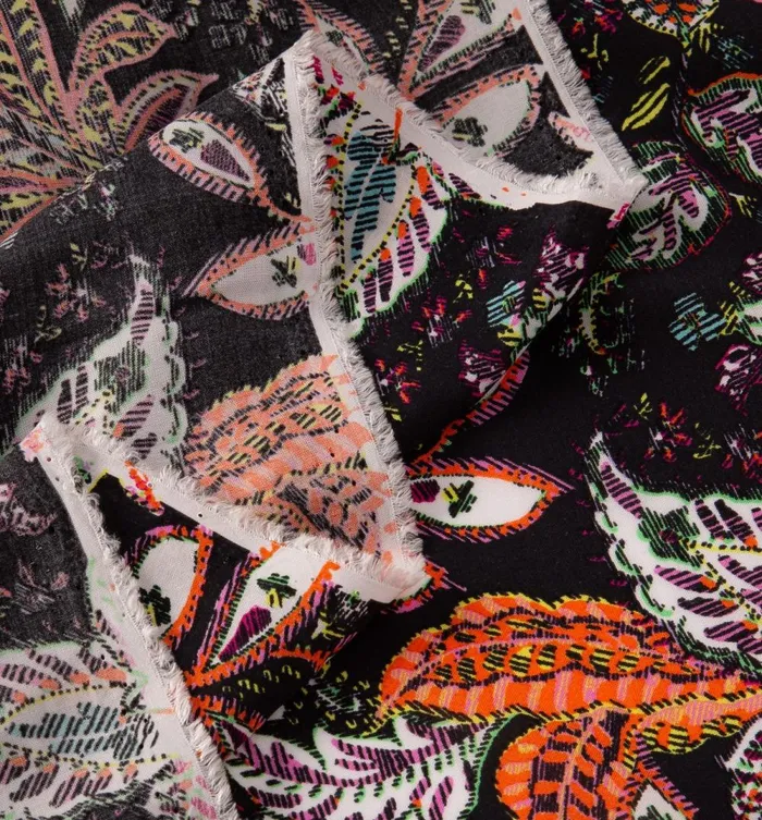 Women Viscose Fabric Cut 8211 Black Print Promod Fabric Cuts And Patterns Women Viscose Fabric Cut 8211 Black Print Promod Fabric Cuts And Patterns