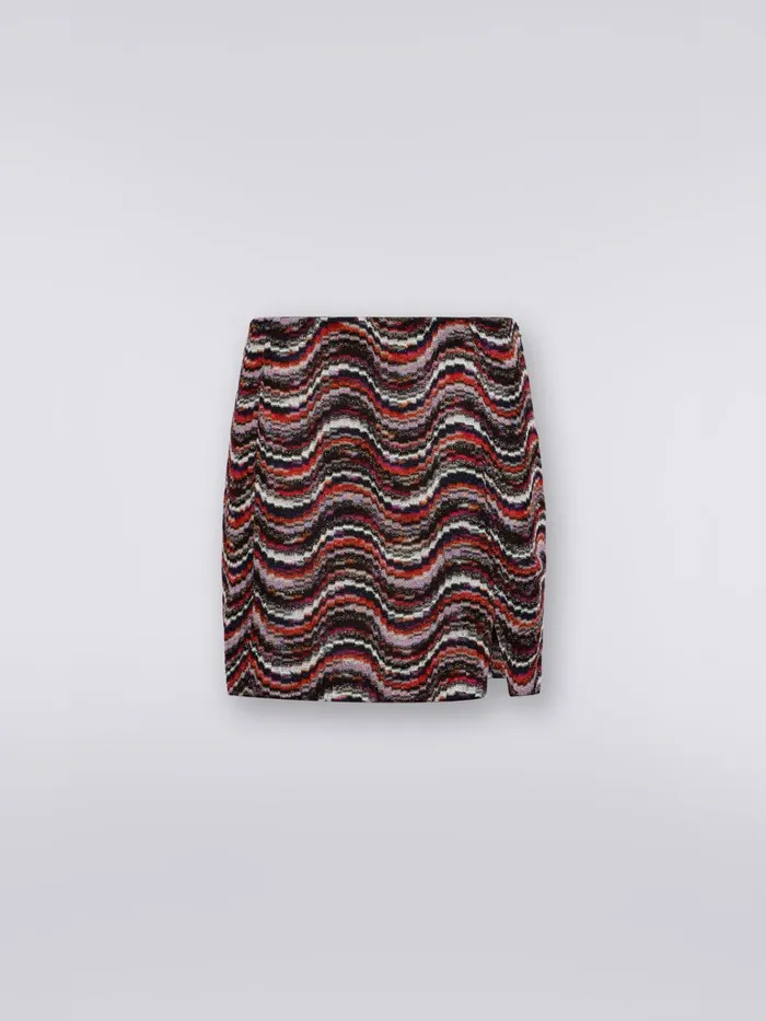 Women Viscose Miniskirt With Wave Pattern And Lurex Multicoloured Missoni Skirts