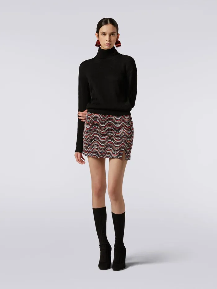 Women Viscose Miniskirt With Wave Pattern And Lurex Multicoloured Missoni Skirts Women Viscose Miniskirt With Wave Pattern And Lurex Multicoloured Missoni Skirts