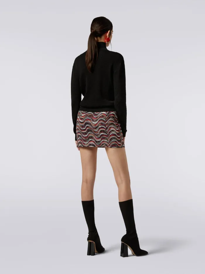 Women Viscose Miniskirt With Wave Pattern And Lurex Multicoloured Missoni Skirts Women Viscose Miniskirt With Wave Pattern And Lurex Multicoloured Missoni Skirts
