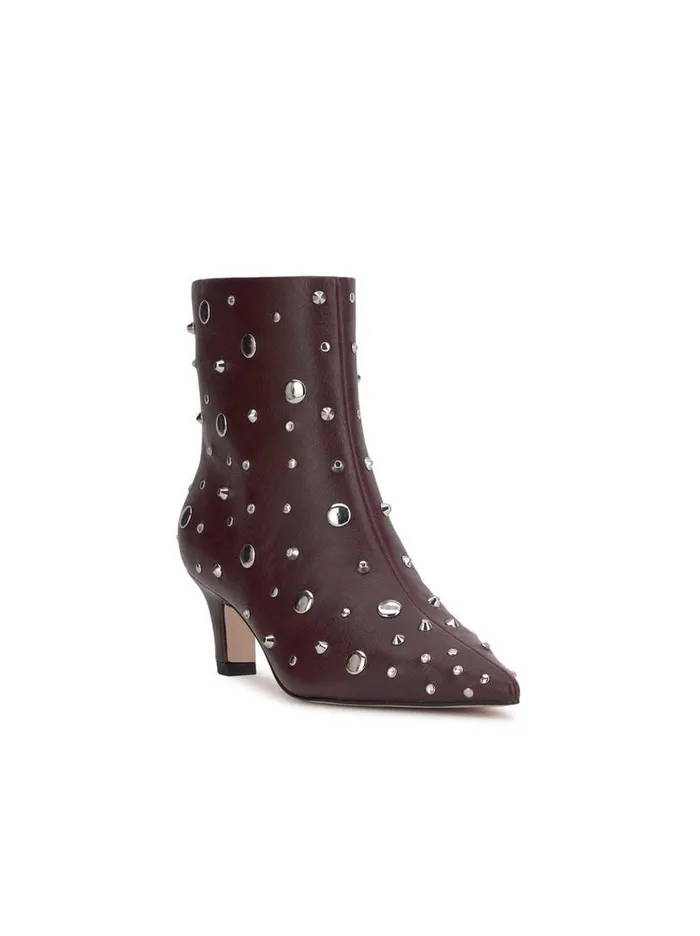Women Viviana Kitten Heel Bootie In Dark Cherry Jessica Simpson Boots and Booties