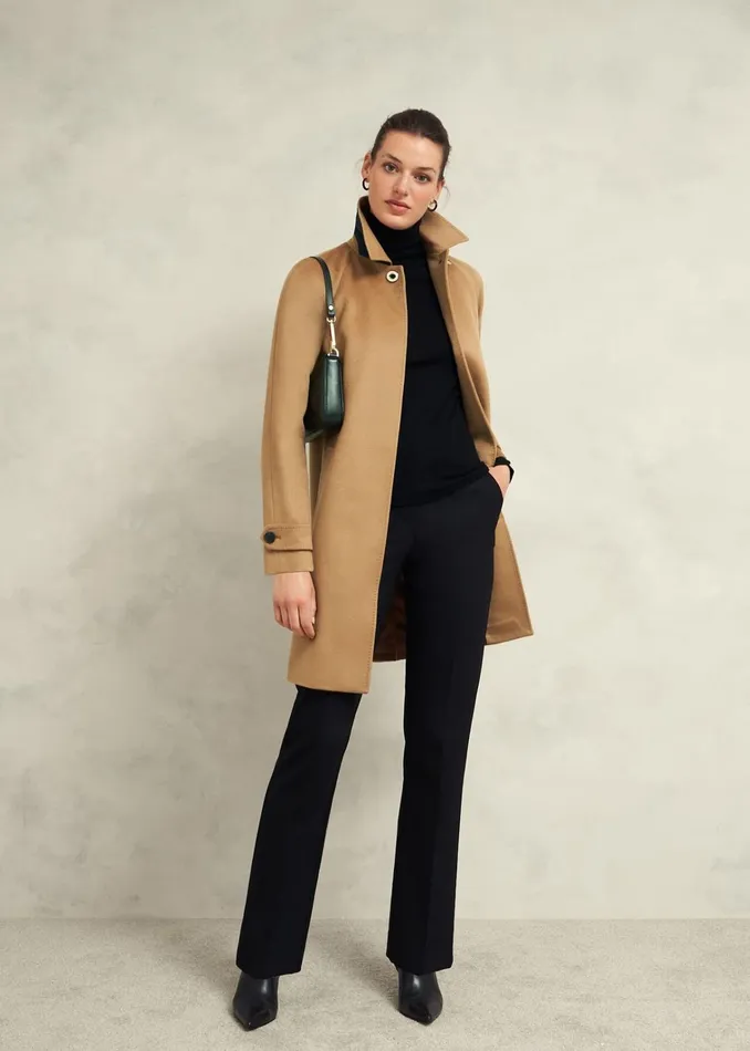 Women Vivienne Wool Coat Warm Beige Hobbs Coats and Jackets