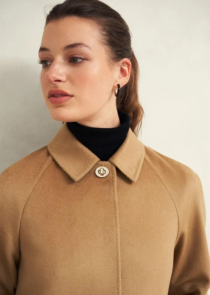 Women Vivienne Wool Coat Warm Beige Hobbs Coats and Jackets