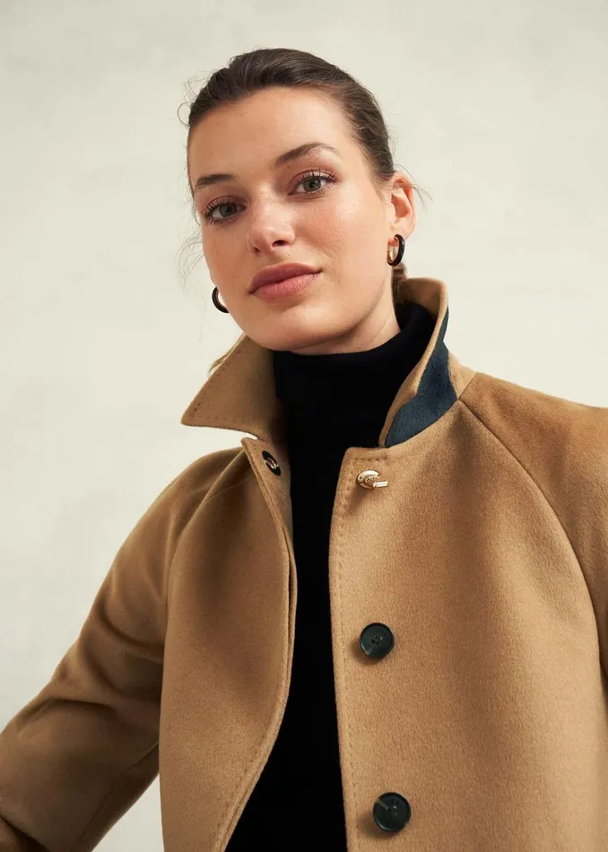 Women Vivienne Wool Coat Warm Beige Hobbs Coats and Jackets