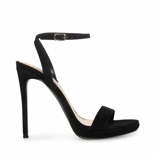 Women WAFER BLACK SUEDE Black Suede Steve Madden Heels