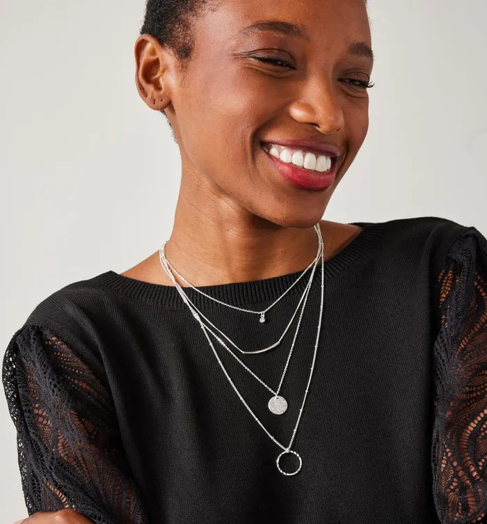 Women Waterfall Necklace 8211 Silver Promod Jewellery