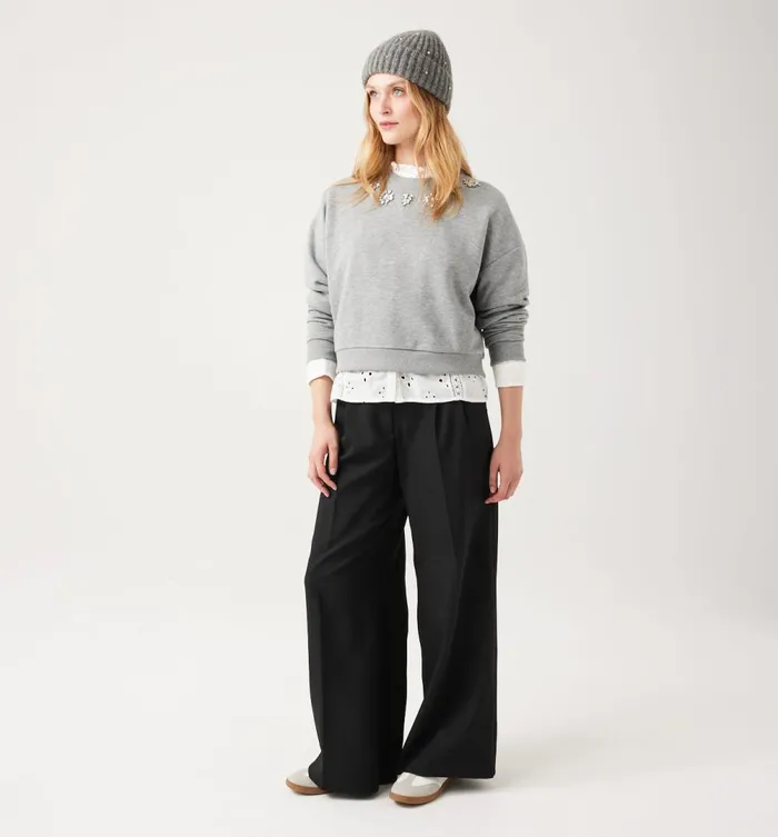 Women Wideleg HighWaist Trousers 8211 Black Promod Trousers Women Wideleg HighWaist Trousers 8211 Black Promod Trousers
