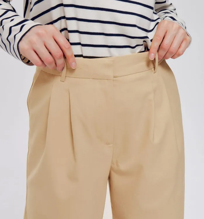 Women Wideleg Pleat Trousers 8211 Beige Promod Trousers Women Wideleg Pleat Trousers 8211 Beige Promod Trousers