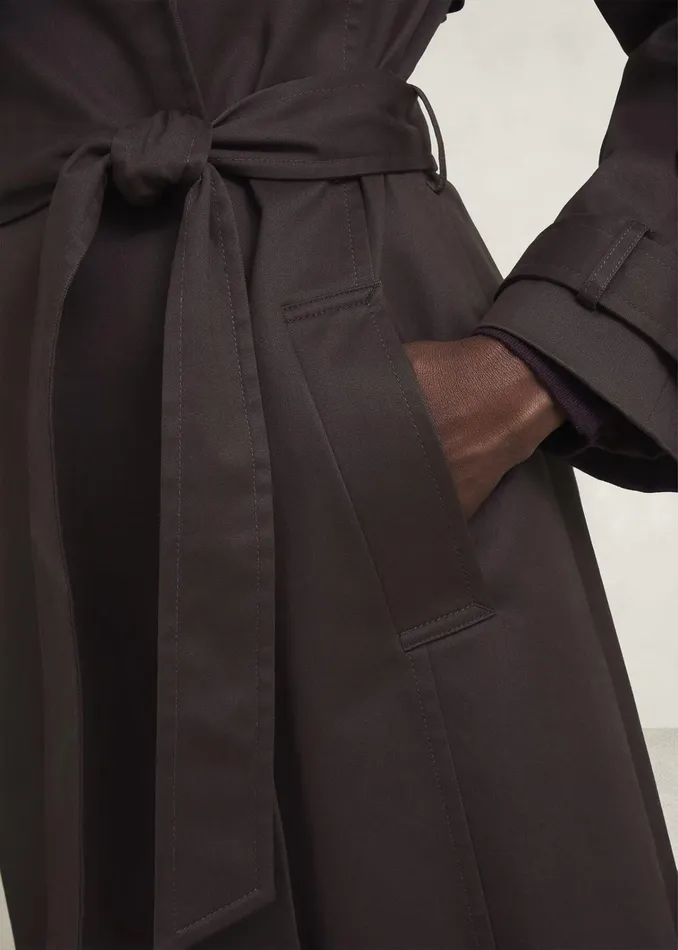 Women Willow Cotton Trench Chocolate Hobbs Coats and Jackets