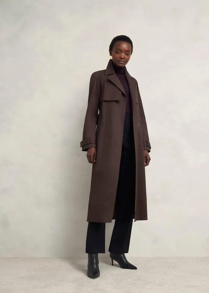 Women Willow Cotton Trench Chocolate Hobbs Coats and Jackets