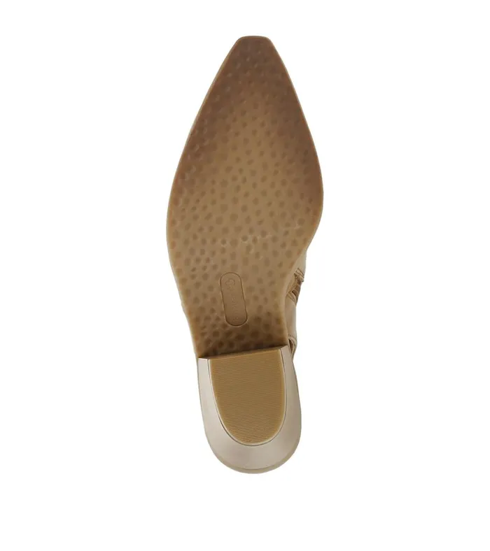 Women Yangley Block Heel Bootie Light Almond Baretraps Booties