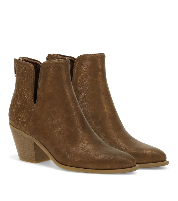 Women Yara Block Heel Bootie Bronze Baretraps Booties
