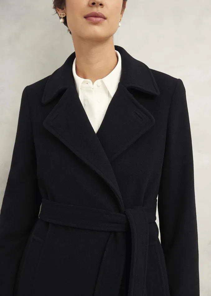 Women Yasmina Wool Blend Coat Black Hobbs Coats and Jackets