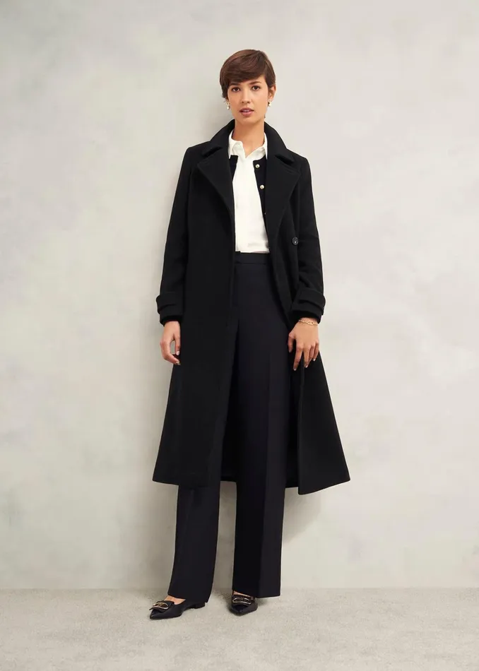 Women Yasmina Wool Blend Coat Black Hobbs Coats and Jackets