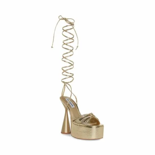 Women YASMYN GOLD SNAKE Gold Snake Steve Madden Heels Women YASMYN GOLD SNAKE Gold Snake Steve Madden Heels