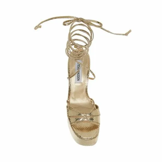 Women YASMYN GOLD SNAKE Gold Snake Steve Madden Heels Women YASMYN GOLD SNAKE Gold Snake Steve Madden Heels