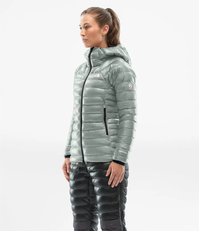 Womens The North Face Insulated and Down Jackets Summit L3 Down Hoodie Meld Greymeld Grey
