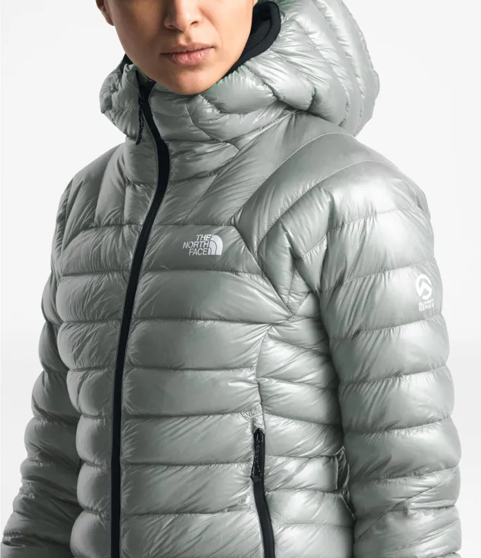 Womens The North Face Insulated and Down Jackets Summit L3 Down Hoodie Meld Greymeld Grey