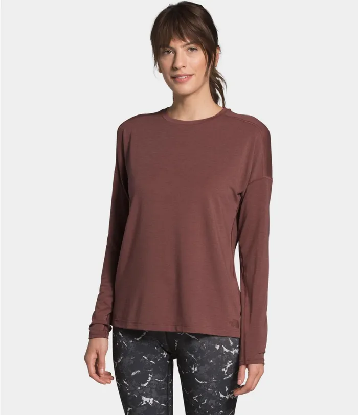 Womens The North Face TShirts Workout LongSleeve Tee Marron Purple