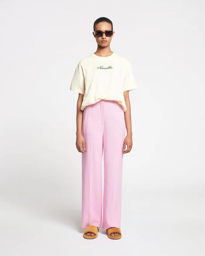 Zoelle Silk Viscose Tweed Pants Orchid Women Nanushka Bottoms