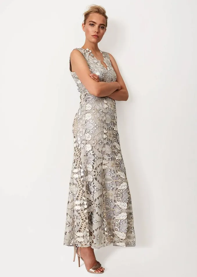 Zoey Lace Maxi Dress Smoke Women Phase Eight Dresses