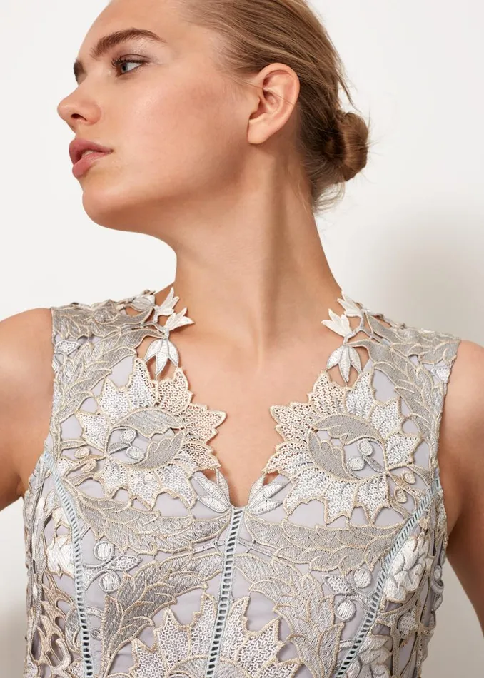 Zoey Lace Maxi Dress Smoke Women Phase Eight Dresses